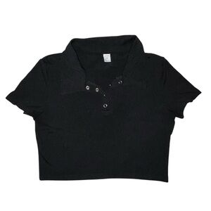 Romwe black cropped T-shirt in size medium.